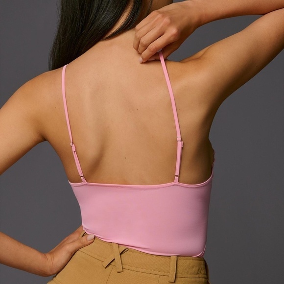 NWT Anthropologie English Factory Pink Lace-Trimmed Bodysuit XL - Picture 3 of 4